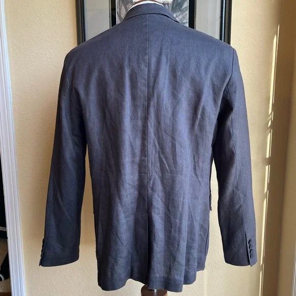 Kenneth Cole New York All Linen Gray Jacket Size 42R